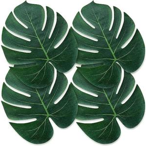 ATFL Artificial Palm Leaves Decor,25 Pcs Big Leaf Placemat, Green Palm Leaves Party Decorations,Tropical Table Decor, Hawaiian Leaves Decor,Safari Leaves Decoration