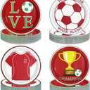 60 Pcs Soccer Paper Plates - 9" Football Fans Dessert Paper Plates Disposable Red Soccer Platters for Boys Girls Adults Football Theme Party Sports Party Supplies