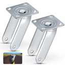 2 Pack 10" Heavy-Duty Swivel Pneumatic Caster Rig Swivel Caster Fork Yoke Frame Tolerable 1760lbs Anti-Corrosion Reinforced Base Plate & Ball Race for Industrial Trolleys Trailers(Only Rig)