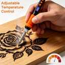 K KERNOWO Wood Burning Tool Kit for Adults & Teens, 17-Piece Adjustable Temperature Pyrography Pen Set with 14 Premium Tips, Insulated Rubber Grip Wood Burner Engraver for DIY Crafts Gift