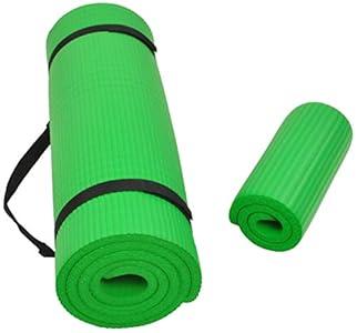 Fitvids All Purpose 1/ 2-Inch Extra Thick High Density Anti-Tear Exercise Yoga Mat and Knee Pad with Carrying Strap, Green
