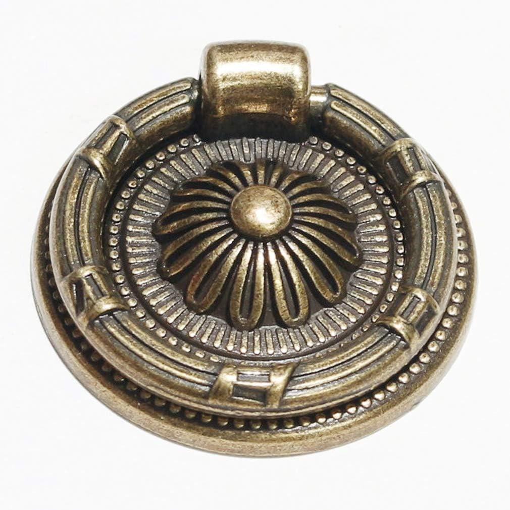 2 Inch Vintage Cup Pull Ring Drawer Pulls,Cabinet Handles for Furniture, Dresser, Cabinet Hardware (Antique Bronze, 10 Pack)