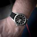 BARTON WATCH BANDS with Integrated quick release spring bars - Hybrid Silicone - Cordura Fabric, Water-Resistant Leather and Silicone Hybrid Watch Bands - Choice of Color & Width (18mm, 20mm, 22mm) (Black Top / White Bottom (Stainless Buckle))