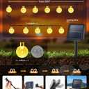 2-Pack 64FT 100 LED Crystal Globe Solar String Lights Outdoor, Waterproof Solar Lights for Outside, 8 Lighting Modes Patio Decorations for Garden Yard Wedding Porch Party Easter Tree (Warm White)