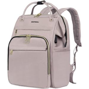 EMPSIGN 15.6 Inch Laptop Backpack for Women, Computer Travel Business Work Bag, Water Repellent College Casual Daypack with USB Port, Dusty Pink