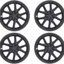 18" Blade Shaped Cyclone Hub Cover Replacement Car Cover Accessory, Compatible For Tesla 20-22 Models (Color : Knight Black)