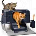 Stainless Steel Cat Litter Box with Lid - XL 3-in-1 Design for Indoor Cats - Stainless Steel Litter Box - Maximum Privacy and Odor Control for Indoor Cats - Blue