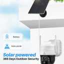 2 Pack Solar Powered Surveillance Cameras with 2K Resolution & Color Night Vision, 2-Way Talk, Human Motion Alerts, 360 View, Battery Operated WiFi Camera for Home Wireless Outdoor, 2.4GHz WiFi