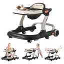 Baby Walker,Music & Lights Baby Walker with Wheels,9 Adjustable Heights Baby Activity Center,Baby Walkers with Foot Pads for Boys Girls Babies,Anti-Fall Bouncer Combo