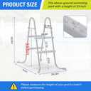 33" 2-Step Steel Frame Above Ground Swimming Pool Ladder,Heavy Duty Double Sided Removable Pool Steps,Pool Ladder Steps with Non-Slip Plastic Steps for Entry and Exit