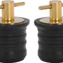 2 Pcs T-Handle Boat Plug Brass/Stainless Steel Boat Drain Plug Snap Handle Plug Rubber Drain Plug for Boat Marine