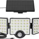 Lepro Solar Lights for Outside, WL5000 Motion Activated Security Lights, Separate Solar Panel, 3 Adjustable Head 270° Wide Lighting Angle, IP65 Waterproof Wall Lamp for Porch Yard Garage