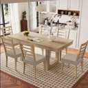 Smiry Waterproof Seat Covers for Dining Room Chairs Set of 8, Stretch Jacquard Removable Washable Chair Seat Slipcovers Protector, No Rear Covers, Taupe