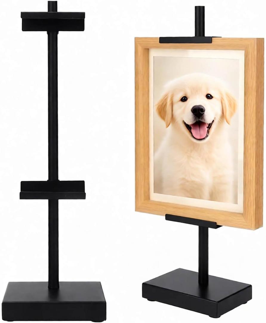 Adjustable Tabletop Easel Stand, Picture Easels for Display Up to 29" H, Metal Picture Frame Holder Stand Table for Art, Photo (black)