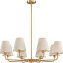 KAISITE Modern Gold Chandelier 8-Light Farmhouse Chandelier for Dining Room Industrial Dining Kitchen Light Fixture Over Table Ceiling Chandelier for Bedroom Living Room Foyer Entryway