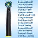 Replacement Heads Compatible with Oral B Replacement Heads, Toothbrush Heads Compatible with Oral B Pro 500 1000, Smart 2000, Genius X Electric Toothbrush Handles