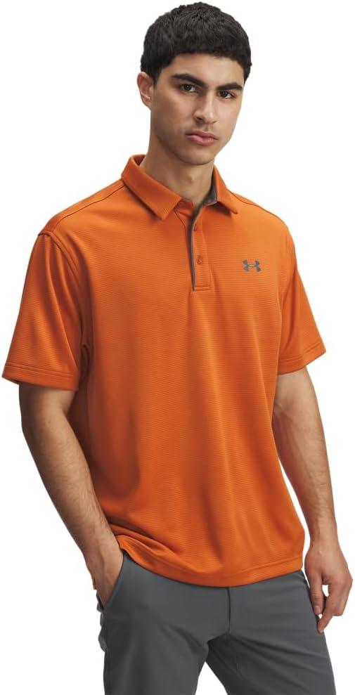 Under Armour Men's Tech Golf Polo (3X-Large, (724) Burnished Orange / / Pitch Gray)