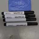 maxtek Black Dry Erase Markers 4 Count with 1 Magnetic Eraser, Low Odor Chisel Tip for Office, School, Classroom