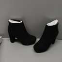 DREAM PAIRS Women's Stomp High Heel Ankle Boots (5.5, Black)