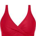 Aqua Eve Women Full Coverage Bikini Top No Bottom Push up Swimsuits Top Sport Bra Bathing Suits Tops (Large, Red)