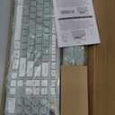 Wireless Keyboard and Mouse Combo, Full-Sized Wireless Keyboard and Adjustable DPI Mouse, 2.4GHz USB Receiver, Keyboard and Mouse for PC, Windows, Desktop, Laptop (Mint Green and White)