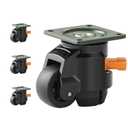 VEVOR Leveling Casters, Set of 4, 1000 lbs Total Load Capacity, 2 inches, Heavy Duty with Upgraded Handle Design, 360 Degree Swivel Caster Wheels, Adjustable Casters with Feet for Workbench, Machine