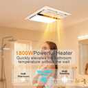 All-in-One Bathroom Heater Fan with Light | 1800W Rapid Heat, Whisper-Quiet Design, Easy Install | Ceiling Mounted Bath Heater with Remote & Exhaust Fan, 12-inch