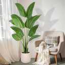 Bird of Paradise Artificial Plant, 5ft Tall Faux Plant Indoor with 10 Trunks, Large Fake Plants Perfect Indoor Artificial Tree for Home Living Room, Office Decor