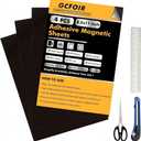 GcFoir Adhesive Magnetic Sheets 8.5 x 11 Inch, 4 Packs Magnetic Sheets with Adhesive Backing - 0.5mm Thickness Flexible Magnet Sheets for Dies Storage, Craft Projects, Photos, School, Office