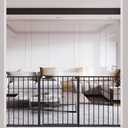 DEARBB Triple Lock Baby Gate for Stairs Doorways and House 31" to 86" Extra Wide Pressure Mounted Easy Walk Through Auto Close Safety Pet Gate Black 49.21-67.32"