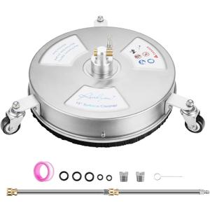 Realyou 15" Pressure Washer Surface Cleaner with 4 Wheels, Stainless Steel Surface Cleaner for Pressure Washer, Power Washer Surface Cleaner for Concrete, Patio, Sidewalk, Deck and Driveways