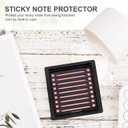 3 x Self-Stick Note Pad Holders, Black Sticky Note Holder Practical Sticky Note Dispenser Plastic Sticky Note Template with Stencil Self Stick Notepad Holder for Sticky Notes Organizer School