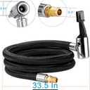 LUMITECO 31" Upgraded Lengthened Tire Inflator Hose Adapter &Converting Nuts, Lock On Air Chuck with Hose and Tire Schrader Valve Fine Thread, for tire pump's Twist On Convert to Lock On Connection
