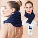 CAMECO Electric Neck Heating Pad for Pain Relief, 30s Heating Heated Neck Wrap Warmer for Soreness Stiffness, 86-158 Temp Setting, 90min Auto Shut-Off Timer, Gifts for Women