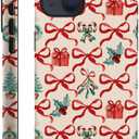 DAIZAG Case Compatible with for iPhone 13,Christmas Tree Ribbon Bow Phone Case for iPhone 13 for Girl Women Boy Men