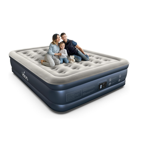iDOO Queen Air Mattress with Built in Pump, 18" Raised Blow up Bed | Inflatable Mattress, Inflates in 3 Min, Advanced Air Coil Support,Thicker PVC 