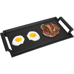 SafBbcue Cast Iron Pot, Griddle Pan Hot Plate, Pre-Seasoned, Grill for Stovetop, Oven, Grill & Campfire, Suitable for Outdoor Cooking Kitchen and Patio Backyard, 17 x 9 Inch