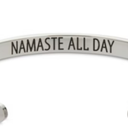 Zodaca Inspirational Wrist Cuff Bracelet for Women, Namaste All Day (2.6x2 In)