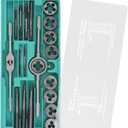 OriGlam 20pcs Alloy Steel SAE, Tap and Die Set, Metric Standard Tap and Die, SAE Thread Tool, Essential Threading Home Tool Cutting Threads for Cutting External and Internal Threads