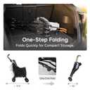 TerraPede 10lbs Ultra-Lightweight Pet Stroller - Compact Folding Umbrella Stroller with Durable Shoulder Strap, 3-Compartment Organizer & Cup Holder - Portable Dog Cat Travel Carriage, Dark Gray
