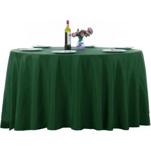 Ascoza 2pack 132 Inch Hunter Round Tablecloth in Washable Polyester Fabric for Wedding/Banquet/Restaurant/Parties