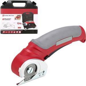 Cordless Rotary Cutter, Electric Cardboard Cutter, Handheld Leather Vinyl Plastic Fabric Cutter, Power Carpet Cutter Tool with Stainless Steel Blade, Safety Locking Button, Carry Case