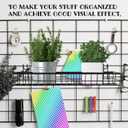 4 Pcs 15.75 x 3.94 x 1.97 Inch Metal Grid Wall Baskets with Hooks Grid Wall Shelves Hanging Wire Basket Multi Function Storage Organizer for Kitchen Organizing Display (Black)