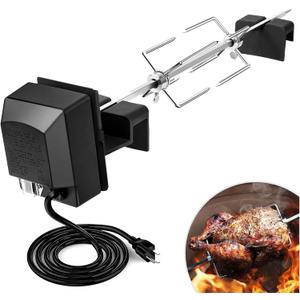 Rotisserie Accessory Attachment for Kamado Joe Rotisserie, Rotisserie Kit for Classic Joe Grills and Large Big Green Egg with Stainless Steel Spit, and Other 18-inch Round Charcoal Grills