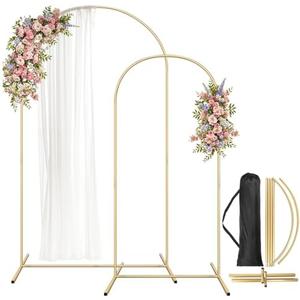 Arch Backdrop Stand, Metal Arch Backdrop Stand Set of 2 (7.2FT/5.9FT), Gold Wedding Party Arch Frame Backdrop Arch arcos para decoracion de Fiestas