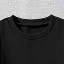 Girl's Cartoon Graphic Long Sleeve Crewneck Sweatshirts Drop Shoulder Cute Pullover Tops T Shirt (Black)