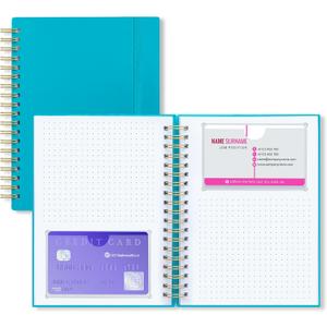 OneSky Business Card Organizer, Credit Card Organizer, Large Notes Area for You to Record any Information about the Card, Suitable for Business/Credit/Gift Cards,etc.Capacity: 64 Cards (LAKE GREEN)