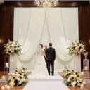 50ft x 15ft Ivory Backdrop Curtains for Wedding Parties, 10 Panels Extra Long Wrinkle Free Fabric Drapes Photo Backdrop for Baby Shower Birthday Stage Reception