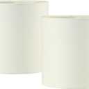 LAMPWELL LEBE Beige Small Lamp Shades Clip on Bulb Set of 2,Mini Drum Sconce Shades,Clip on Lamp Shade for Table Lamps Chandelier Shades,5.2"5.2"H5.2",Fabric Replacement Lamp Shades