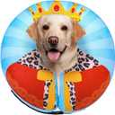 SCENEREAL Dog Cone Alternative After Surgery Donut Collar, Soft Pet Recovery Pillow Collar for Medium Large Dogs, Inflatable Adjustable Neck Collars to Prevent Licking, King Print E-Collars XL (Blue, XL)